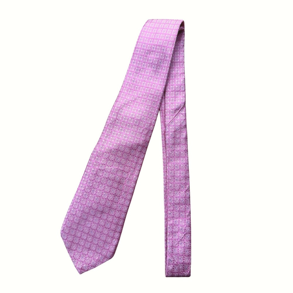 Brooks Brothers Silk Tie‎ Mens Pink Geometric Floral Pattern Formal Office